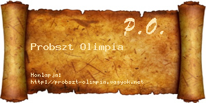 Probszt Olimpia névjegykártya